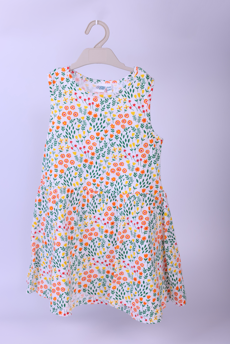 Printed Sleeveless Knit  Dress